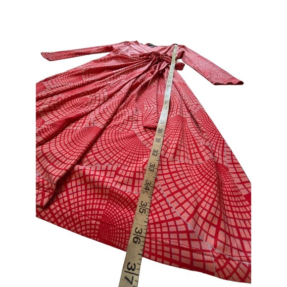 Pea in the Pod Maternity Wrap Dress Red White Geometric V-Neck‎ 3/4 Sleeves XS - Picture 6 of 15